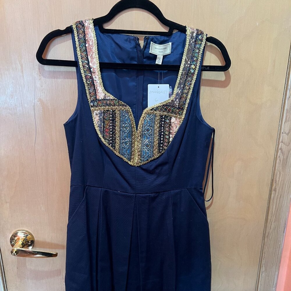 navy beaded dress size 6